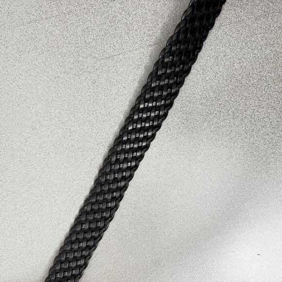 Coach Woven Leather Belt Womens Small Black Brass Buckle Braided 1.5" Boho 3851 - Picture 4 of 6